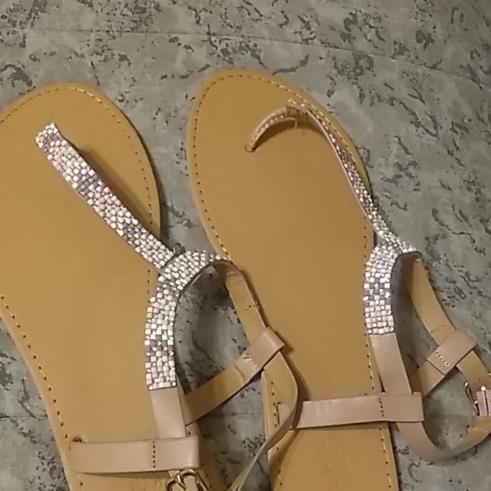 Jeweled thong sandals